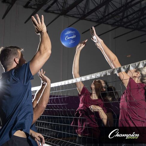 Champion Sports Rubber Volleyball, Official Size, for Indoor and Outdoor Use - Durable, Regulation Volleyballs for Beginners, Competitive, Recreational Play - Premium Volleyball Equipment - Assorted in Saudi Arabia