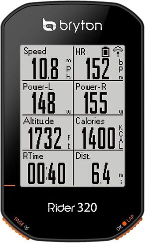 كمبيوتر Bryton Rider 320 GPS للدراجة/ركوب الدراجات. بسيطة ولكنها قوية. 5 دعم أنظمة الأقمار الصناعية. عمر بطارية طويل 35 ساعة. يدعم سرعة ANT+/BLE، والإيقاع، وأجهزة استشعار مراقبة معدل ضربات القلب، ومقياس الطاقة ANT+. in Saudi Arabia