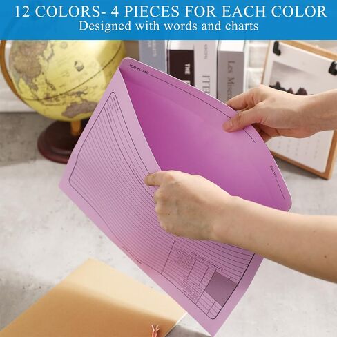 48 Pcs Job File Jackets Manila File Folder Letter Size 12 x 10 Inch Heavy Duty Employee File Folders for Office Business Work to Track Job Progress Project Calculating Cost in Saudi Arabia