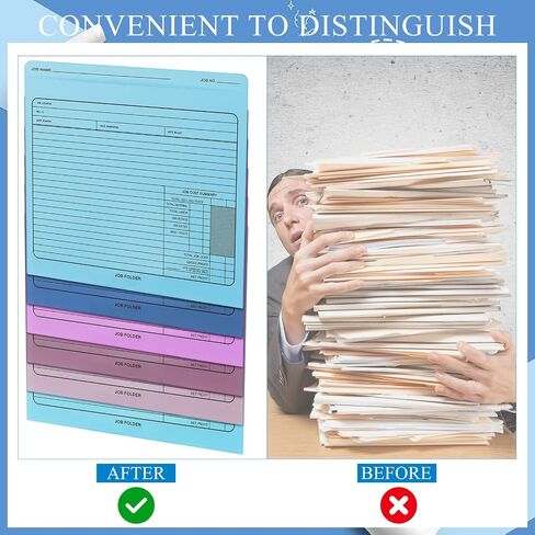 48 Pcs Job File Jackets Manila File Folder Letter Size 12 x 10 Inch Heavy Duty Employee File Folders for Office Business Work to Track Job Progress Project Calculating Cost in Saudi Arabia