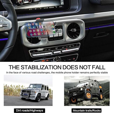 حامل هاتف بمشبك من الألومنيوم لسيارة Mercedes Benz G G-Class (2019-2024) AMG G63 G500 G55 W463 حامل هاتف بمشبك عربة، مع دوران 360 درجة متوافق مع iPhone وAndroid، وملحقات Mercedes Benz in Kuwait