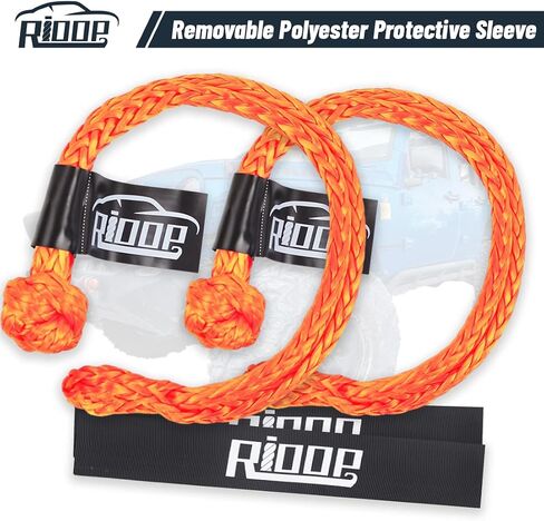 2 Pcs Soft Shackle 1/2 Inch X 24 Inch Synthetic Soft Shackle Recovery Kit 55000lbs Breaking Strength Off Road Towing Shackles for ATV, SUV, Trucks,4x4(Blue) in Saudi Arabia