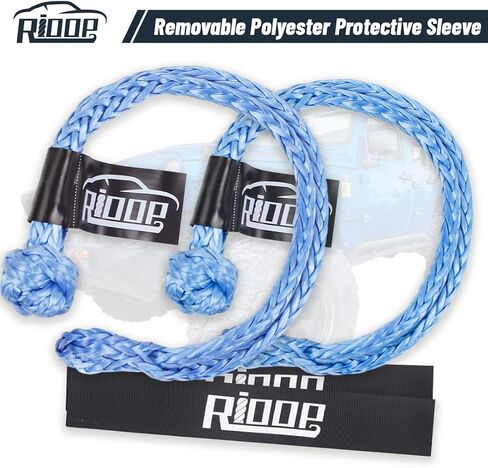 2 Pcs Soft Shackle 1/2 Inch X 24 Inch Synthetic Soft Shackle Recovery Kit 55000lbs Breaking Strength Off Road Towing Shackles for ATV, SUV, Trucks,4x4(Blue) in Saudi Arabia
