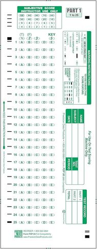 PDP 50, 889 E Compatible Testing Forms 50 QUES X 5 Choice APLHA (500/pkg) in Kuwait