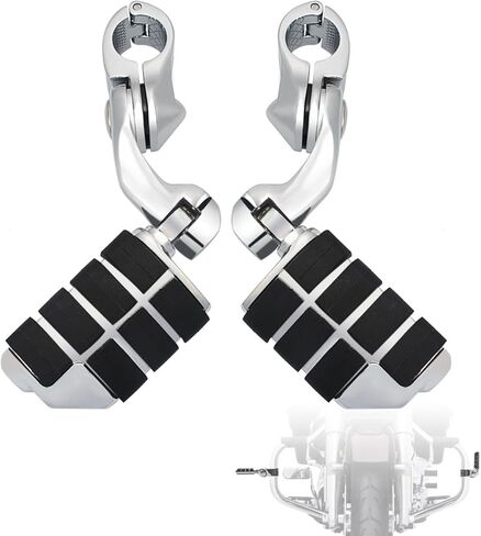 1.25" Highway Footpegs,Short Angled Adjustable Highway Pegs w/Mounts for Harley Touring Street Glide Electra Glide Road King Softail CVO Dyna Trike VRSC Sportster w/1-1/4" Engine Guard,Black#2 in Saudi Arabia