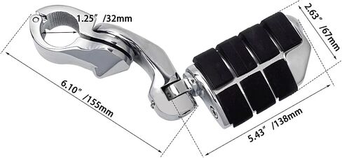1.25" Highway Footpegs,Short Angled Adjustable Highway Pegs w/Mounts for Harley Touring Street Glide Electra Glide Road King Softail CVO Dyna Trike VRSC Sportster w/1-1/4" Engine Guard,Black#2 in Saudi Arabia