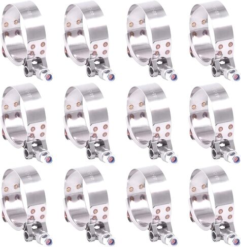 Hilitchi 12Pcs Stainless Steel T-Bolt Clamps with Rounded Band Edges Heavy Duty Turbo Intake Intercooler Clamp (38-43MM) for 1 3/16 Inch Hose in Saudi Arabia