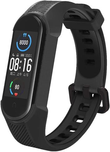 أحزمة بديلة من Yuuol متوافقة مع Xiaomi Mi Band 6 Band/Xiaomi Mi band 5 Band/Amazfit Band 5 Band، أساور معصم من السيليكون الناعم، حزام معصم رياضي قابل للتعديل للنساء والرجال in Saudi Arabia