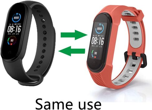 أحزمة بديلة من Yuuol متوافقة مع Xiaomi Mi Band 6 Band/Xiaomi Mi band 5 Band/Amazfit Band 5 Band، أساور معصم من السيليكون الناعم، حزام معصم رياضي قابل للتعديل للنساء والرجال in Saudi Arabia