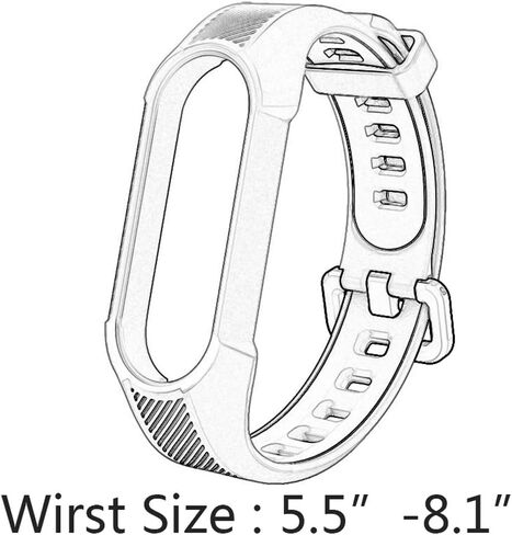 أحزمة بديلة من Yuuol متوافقة مع Xiaomi Mi Band 6 Band/Xiaomi Mi band 5 Band/Amazfit Band 5 Band، أساور معصم من السيليكون الناعم، حزام معصم رياضي قابل للتعديل للنساء والرجال in Saudi Arabia