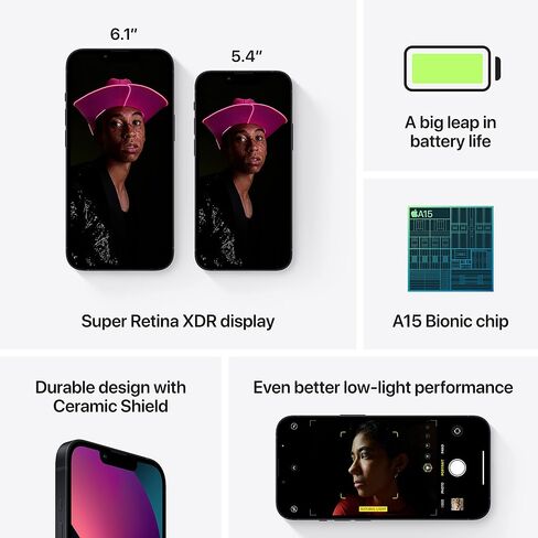 iPhone 13، 128 جيجابايت، منتصف الليل - مفتوح (الاشتراك المميز المتجدد) in Kuwait