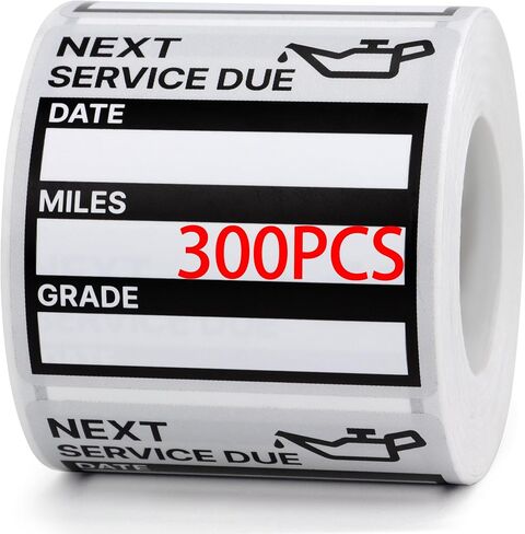 for Oil Change Stickers 300 Pcs 2"x 2" Service Black Stickers, Next Service Due Reminder Sticker Labels, Easy to Write on, Easy to Peel with No Residue in Kuwait