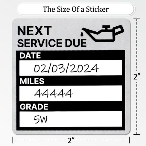 for Oil Change Stickers 300 Pcs 2"x 2" Service Black Stickers, Next Service Due Reminder Sticker Labels, Easy to Write on, Easy to Peel with No Residue in Kuwait