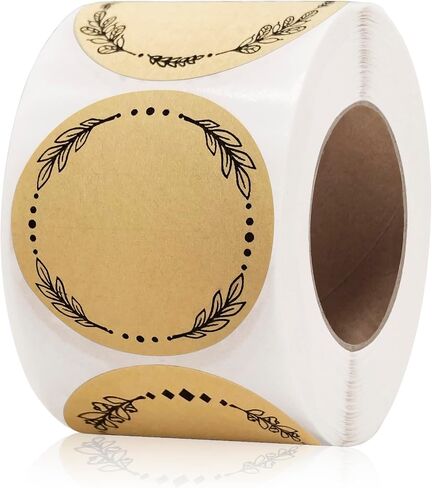500pcs 2" Label Stickers for Jars and Lids, 4 Different Wreath Designs, Kraft Sticker Labels Pantry Labels, Mason Jar Labels Canning Labels Bottle Labels in Saudi Arabia