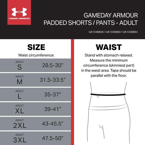 Under Armour GameDay 5-Pad Football Compressor Girdle/Short، شورت مبطن لكرة القدم، مقاسات للبالغين in Saudi Arabia