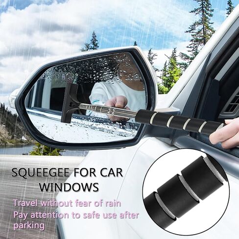 2 حزمة ممسحة مرآة جانبية للسيارة قابلة للسحب، ممسحة صغيرة لتنظيف نوافذ السيارة، تمتد حتى 98 سم / 38 بوصة طويلة in Kuwait