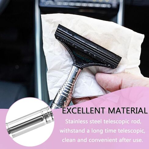 2 حزمة ممسحة مرآة جانبية للسيارة قابلة للسحب، ممسحة صغيرة لتنظيف نوافذ السيارة، تمتد حتى 98 سم / 38 بوصة طويلة in Kuwait