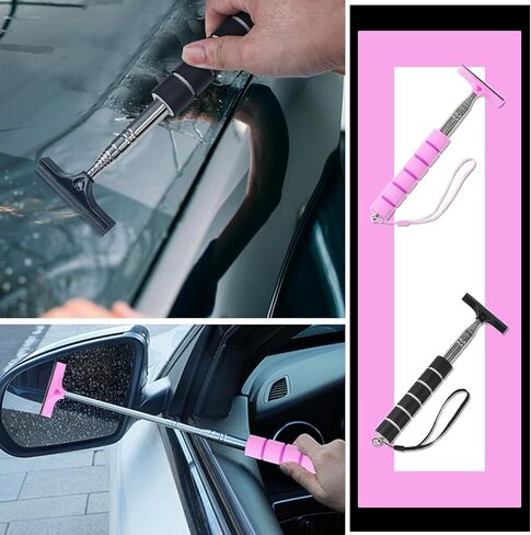 2 حزمة ممسحة مرآة جانبية للسيارة قابلة للسحب، ممسحة صغيرة لتنظيف نوافذ السيارة، تمتد حتى 98 سم / 38 بوصة طويلة in Kuwait