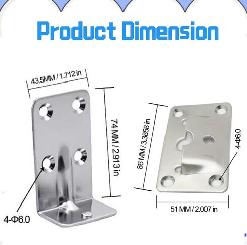 مجموعة دعامات طاولة قابلة للإزالة من الفولاذ المقاوم للصدأ - معالجة صديقة للبيئة - سهلة التركيب والإزالة، مثالية لمشروع القارب/RV/المنزل وتوفير المساحة - كل مجموعة مكونة من دعامتين للحائط و2 دعامة للطاولة in Kuwait