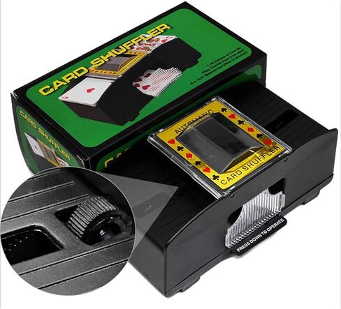 ماكينة خلط البطاقات الأوتوماتيكية من Haokaini، ماكينة خلط بطاقات اللعب التي تعمل بالبطارية لألعاب البطاقات المنزلية، لعبة البوكر رومي بلاك جاك بريدج، ألعاب بطاقات التداول in Kuwait