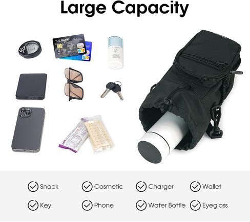 حامل زجاجة مياه من Sportsnew مع حزام 32oz 40oz معزول لحمل زجاجات المياه مع جيب للهاتف وغطاء زجاجة مياه للمشي لمسافات طويلة، أسود، في انتظار الحصول على براءة اختراع in Saudi Arabia
