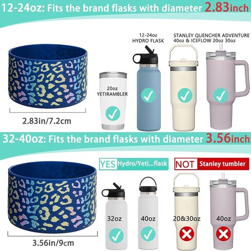 WK IEASON Protective Silicone Base Boot 12oz-24oz for Hydro Flask Wide Mouth/Standard Mouth, Anti-Slip Silicone Cover Bumper Compatible with Stanley Tumbler 40oz 30oz 20oz-2.83inch Bottom Diameter in Saudi Arabia