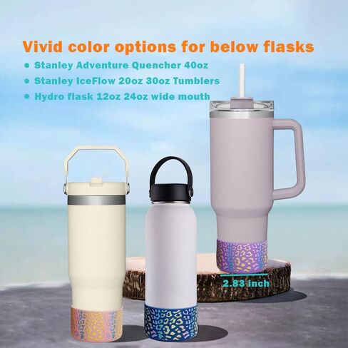 WK IEASON Protective Silicone Base Boot 12oz-24oz for Hydro Flask Wide Mouth/Standard Mouth, Anti-Slip Silicone Cover Bumper Compatible with Stanley Tumbler 40oz 30oz 20oz-2.83inch Bottom Diameter in Saudi Arabia