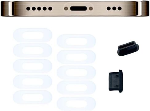 طبقة حماية شفافة لهاتف iPhone 15 Pro Max /15 Plus /15 Pro/15 حماية لمنفذ الشحن (10 عبوات) متوافقة مع غطاء سدادات iPhone المضادة للغبار in Kuwait