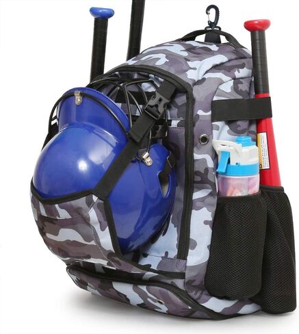 ZOEA Baseball Bat Bag Backpack, T-Ball & Softball Equipment & Gear for Youth and Adults, Large Capacity Holds 4 Bats, Helmet, Gloves, Cleats,Shoes Compartment & Helmet Holder in Kuwait