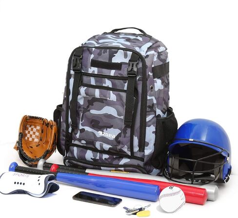 ZOEA Baseball Bat Bag Backpack, T-Ball & Softball Equipment & Gear for Youth and Adults, Large Capacity Holds 4 Bats, Helmet, Gloves, Cleats,Shoes Compartment & Helmet Holder in Kuwait