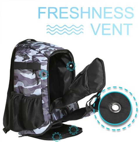 ZOEA Baseball Bat Bag Backpack, T-Ball & Softball Equipment & Gear for Youth and Adults, Large Capacity Holds 4 Bats, Helmet, Gloves, Cleats,Shoes Compartment & Helmet Holder in Kuwait