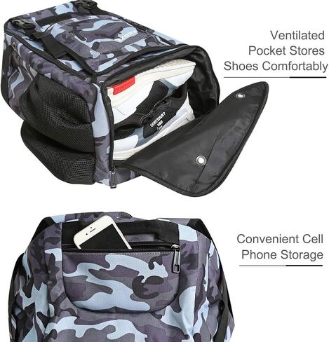 ZOEA Baseball Bat Bag Backpack, T-Ball & Softball Equipment & Gear for Youth and Adults, Large Capacity Holds 4 Bats, Helmet, Gloves, Cleats,Shoes Compartment & Helmet Holder in Kuwait