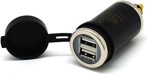 شاحن USB DIN للدراجة النارية من Cliff Top بقدرة 4.6 أمبير ومحول طاقة للدراجة النارية مع قابس DIN Hella متوافق مع دراجة نارية BMW Triumph Tiger Ducati (مستقيم) in Kuwait