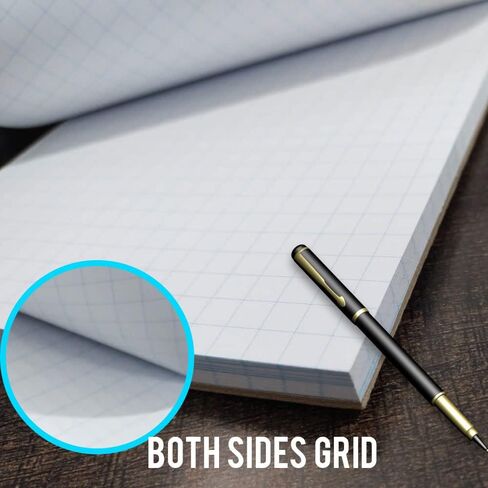 CADMUSPRO Junior Legal Size (5"x8") Small Graph Paper Pad, ¼" 4x4 Grid, 100 perforated sheets per pad, Tape Binding. Great for both Students and Professionals in Saudi Arabia