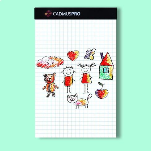 CADMUSPRO Junior Legal Size (5"x8") Small Graph Paper Pad, ¼" 4x4 Grid, 100 perforated sheets per pad, Tape Binding. Great for both Students and Professionals in Saudi Arabia