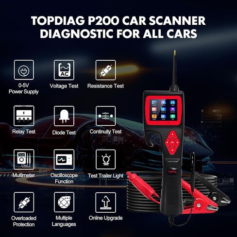 P200 Power Circuit Probe Kit - Advanced Automotive Electrical System Multimeter, Oscilloscope, Automotive Circuit Tester, Fuel Injector Activator, Short Circuit Finder - 9~30V in Kuwait
