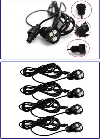 4 قطع RGB NPT LED قارب استنزاف التوصيل الخفيفة، IP68 قارب مقاوم للماء LED ضوء بحري أضواء تحت الماء التطبيق وRF التحكم عن بعد لقارب عائم كاياك يخت باخرة الصيد in Kuwait
