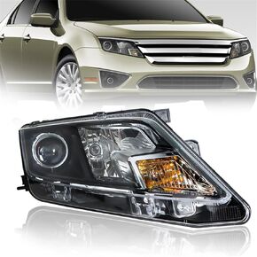 labwork Headlight Assembly Replacement for Fusion 2010-2012 Halogen Clear Len Black Interior Driver and Passenger Side Headlights FO2502273 FO2503273