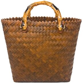 GIB Woven Handbag for Women, Polypropylene Rattan Straw Tote Bag Wicker Purse with Handle for Summer Beach Travel