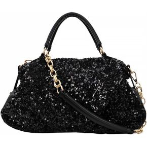 KESYOO 1 Pc Sequin Tote Over Shoulder Bag for Women Black Tote Purse Hand Bag for Womens Woman Crossbody Bag Crossbody Bags for Women Trendy Ladies Hand Bags Sequins Miss Chic Handbag