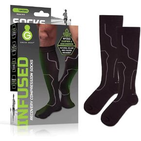 Professional Compression Socks for Men & Women - Patented Medical Grade Natural Relief Herb-Infused Support, Small/Medium, 2pair