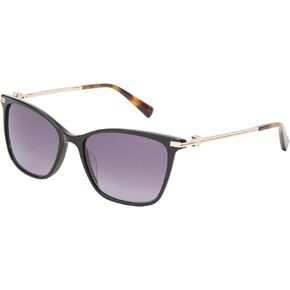 Ted Baker TWS259 Women's Square Cat Eye Sunglasses, 55 mm, UV400 Protection, Black/Gold