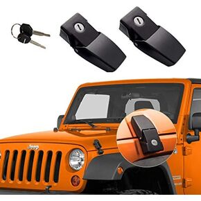 Anti-Thief Locking Hood Lock Catch Latches Kit for 2007 2008 2009 2010 2011 2012 2014 2013 2014 2015 2016 2017 Jeep Wrangler JK JKU G011JP