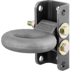 CURT 48630 Raw Steel Adjustable Pintle Hitch Lunette Ring 3-In ID, 12,000 lbs, 7-1/2-Inch Channel Height, Black