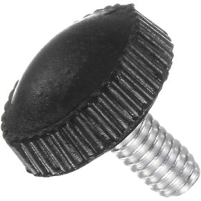 Thumb Screw Knurled Knobs, M4 x 12mm Male Thread, Black Round Head Clamping Screw Threaded Stud Hand Knobs Grip, (Applications: for Machinery Lathes), 50-Pieces