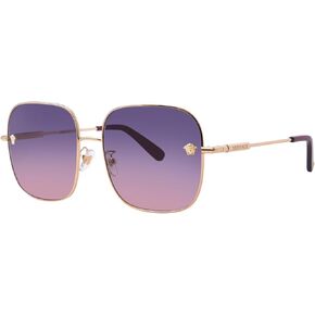 Versace Woman Sunglasses Gold Frame, Pink Gradient Blue Lenses, 59MM