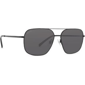 DIFF Jonas Oversized Navigator Designer Sunglasses for Men and Women UV400 Polarized, Black + Grey