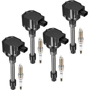 BDFHYK 4 Ignition Coil Pack UF781 and 4 Iridium Spark Plug 95660 Compatible with Honda Civic CR-V l4 1.5L 2017 2018 2019 2020 2021 2022 Coil for 3052059B013 CM11122
