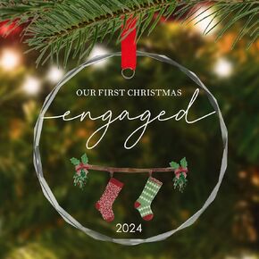 Christmas Ornament 2024, Red Truck Glass Christmas Tree Ornament with Ribbon for Christmas Tree Decoration, Decorative Hanging 2024 Annual Holiday Keepsake Gift, 2024 Christmas Ornament for Xmas Decor