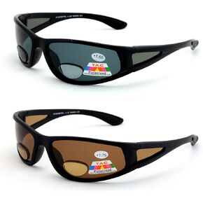 2 Pairs Men Polarized fly fishing sunglasses with magnification bifocal lens readers outdoor reading